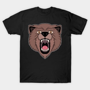 Traditional Tattoo Roaring Bear Head with Teeth T-Shirt